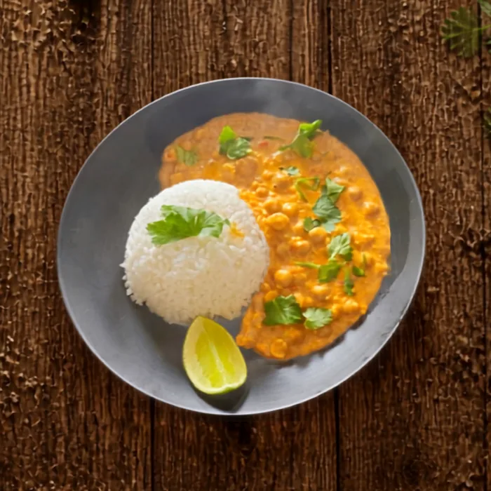 Java Curry mit Kichererbsen und Jasminreis